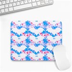 Bats Pattern T- Shirt White Bats And Bows Blue Pink T- Shirt Small Mousepad Front