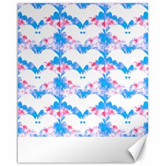 Bats Pattern T- Shirt White Bats And Bows Blue Pink T- Shirt Canvas 16  X 20  by EnriqueJohnson