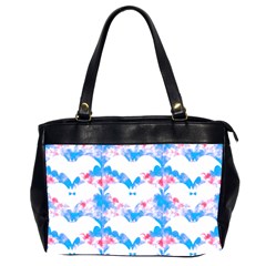 Bats Pattern T- Shirt White Bats And Bows Blue Pink T- Shirt Oversize Office Handbag (2 Sides) by EnriqueJohnson