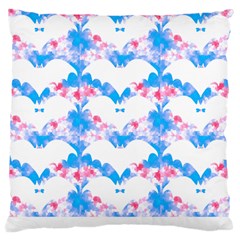 Bats Pattern T- Shirt White Bats And Bows Blue Pink T- Shirt Large Cushion Case (two Sides) by EnriqueJohnson