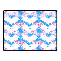 Bats Pattern T- Shirt White Bats And Bows Blue Pink T- Shirt Two Sides Fleece Blanket (small) by EnriqueJohnson