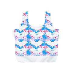 Bats Pattern T- Shirt White Bats And Bows Blue Pink T- Shirt Full Print Recycle Bag (s) by EnriqueJohnson