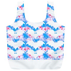 Bats Pattern T- Shirt White Bats And Bows Blue Pink T- Shirt Full Print Recycle Bag (xl) by EnriqueJohnson