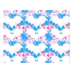 Bats Pattern T- Shirt White Bats And Bows Blue Pink T- Shirt Two Sides Premium Plush Fleece Blanket (large) by EnriqueJohnson