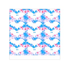 Bats Pattern T- Shirt White Bats And Bows Blue Pink T- Shirt Square Satin Scarf (30  X 30 ) by EnriqueJohnson