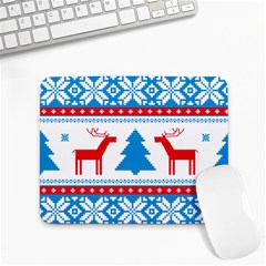 Red And Green Christmas Tree Winter Pattern Pixel Elk Buckle Holidays Small Mousepad by Sarkoni