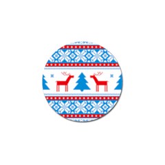 Red And Green Christmas Tree Winter Pattern Pixel Elk Buckle Holidays Golf Ball Marker by Sarkoni