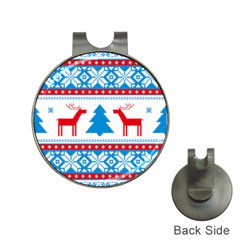 Red And Green Christmas Tree Winter Pattern Pixel Elk Buckle Holidays Hat Clips With Golf Markers by Sarkoni