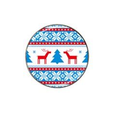 Red And Green Christmas Tree Winter Pattern Pixel Elk Buckle Holidays Hat Clip Ball Marker by Sarkoni