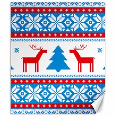 Red And Green Christmas Tree Winter Pattern Pixel Elk Buckle Holidays Canvas 20  X 24  by Sarkoni