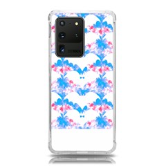 Bats Pattern T- Shirt White Bats And Bows Blue Pink T- Shirt Samsung Galaxy S20 Ultra 6 9 Inch Tpu Uv Case by EnriqueJohnson