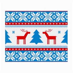 Red And Green Christmas Tree Winter Pattern Pixel Elk Buckle Holidays Small Glasses Cloth (2 Sides) by Sarkoni