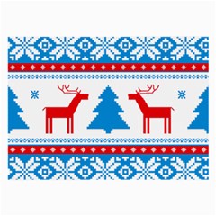 Red And Green Christmas Tree Winter Pattern Pixel Elk Buckle Holidays Large Glasses Cloth (2 Sides) by Sarkoni