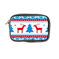 Red And Green Christmas Tree Winter Pattern Pixel Elk Buckle Holidays Coin Purse by Sarkoni