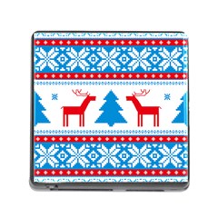 Red And Green Christmas Tree Winter Pattern Pixel Elk Buckle Holidays Memory Card Reader (square 5 Slot) by Sarkoni