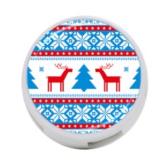 Red And Green Christmas Tree Winter Pattern Pixel Elk Buckle Holidays 4-port Usb Hub (two Sides) by Sarkoni