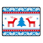 Red And Green Christmas Tree Winter Pattern Pixel Elk Buckle Holidays Fleece Blanket (Small) 50 x40  Blanket Front