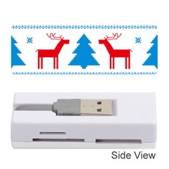 Red And Green Christmas Tree Winter Pattern Pixel Elk Buckle Holidays Memory Card Reader (stick) by Sarkoni