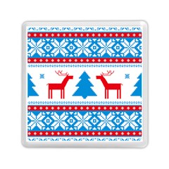 Red And Green Christmas Tree Winter Pattern Pixel Elk Buckle Holidays Memory Card Reader (square) by Sarkoni