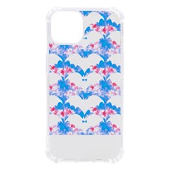 Bats Pattern T- Shirt White Bats And Bows Blue Pink T- Shirt Iphone 13 Tpu Uv Print Case by EnriqueJohnson