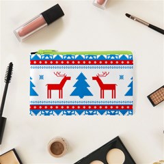 Red And Green Christmas Tree Winter Pattern Pixel Elk Buckle Holidays Cosmetic Bag (xs) by Sarkoni