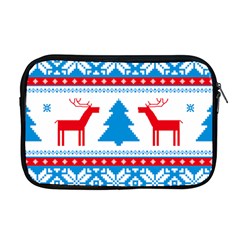 Red And Green Christmas Tree Winter Pattern Pixel Elk Buckle Holidays Apple Macbook Pro 17  Zipper Case by Sarkoni