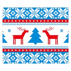 Red And Green Christmas Tree Winter Pattern Pixel Elk Buckle Holidays Premium Plush Fleece Blanket (small) by Sarkoni