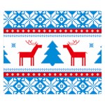 Red And Green Christmas Tree Winter Pattern Pixel Elk Buckle Holidays Premium Plush Fleece Blanket (Small) 50 x40  Blanket Front