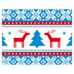 Red And Green Christmas Tree Winter Pattern Pixel Elk Buckle Holidays Premium Plush Fleece Blanket (medium) by Sarkoni