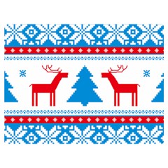 Red And Green Christmas Tree Winter Pattern Pixel Elk Buckle Holidays Premium Plush Fleece Blanket (extra Small)