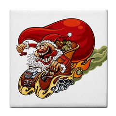 Funny Santa Claus Christmas Tile Coaster by Sarkoni