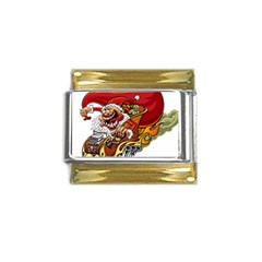 Funny Santa Claus Christmas Gold Trim Italian Charm (9mm) by Sarkoni