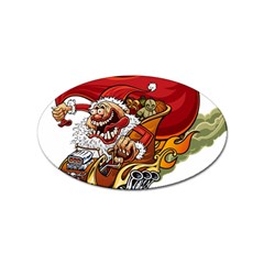 Funny Santa Claus Christmas Sticker Oval (100 Pack) by Sarkoni