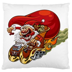 Funny Santa Claus Christmas Large Premium Plush Fleece Cushion Case (one Side) by Sarkoni