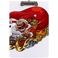 Funny Santa Claus Christmas A4 Acrylic Clipboard by Sarkoni