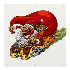 Funny Santa Claus Christmas Banner And Sign 4  X 4  by Sarkoni