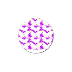 Bats Pattern T- Shirt White Bats And Bows Pink Yellow T- Shirt Golf Ball Marker (10 Pack) by EnriqueJohnson