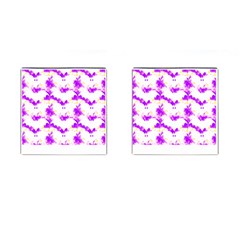 Bats Pattern T- Shirt White Bats And Bows Pink Yellow T- Shirt Cufflinks (square) by EnriqueJohnson