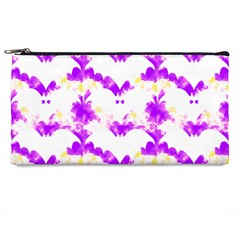 Bats Pattern T- Shirt White Bats And Bows Pink Yellow T- Shirt Pencil Case by EnriqueJohnson