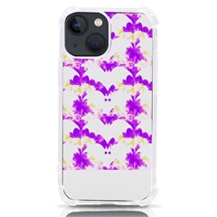 Bats Pattern T- Shirt White Bats And Bows Pink Yellow T- Shirt Iphone 13 Mini Tpu Uv Print Case by EnriqueJohnson