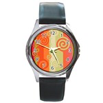 Ring Kringel Background Abstract Red Round Metal Watch Front