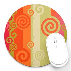 Ring Kringel Background Abstract Red Round Mousepad by Mariart