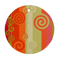 Ring Kringel Background Abstract Red Ornament (round) by Mariart