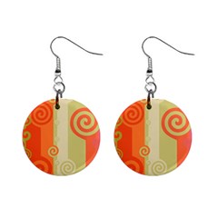 Ring Kringel Background Abstract Red Mini Button Earrings by Mariart