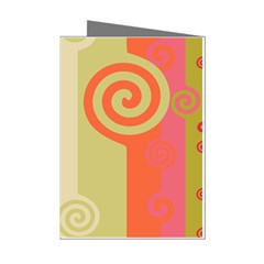 Ring Kringel Background Abstract Red Mini Greeting Cards (pkg Of 8)