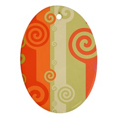 Ring Kringel Background Abstract Red Oval Ornament (two Sides) by Mariart