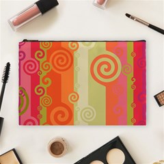 Ring Kringel Background Abstract Red Cosmetic Bag (large) by Mariart