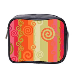 Ring Kringel Background Abstract Red Mini Toiletries Bag (two Sides) by Mariart