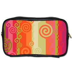 Ring Kringel Background Abstract Red Toiletries Bag (two Sides) by Mariart