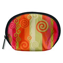 Ring Kringel Background Abstract Red Accessory Pouch (medium) by Mariart